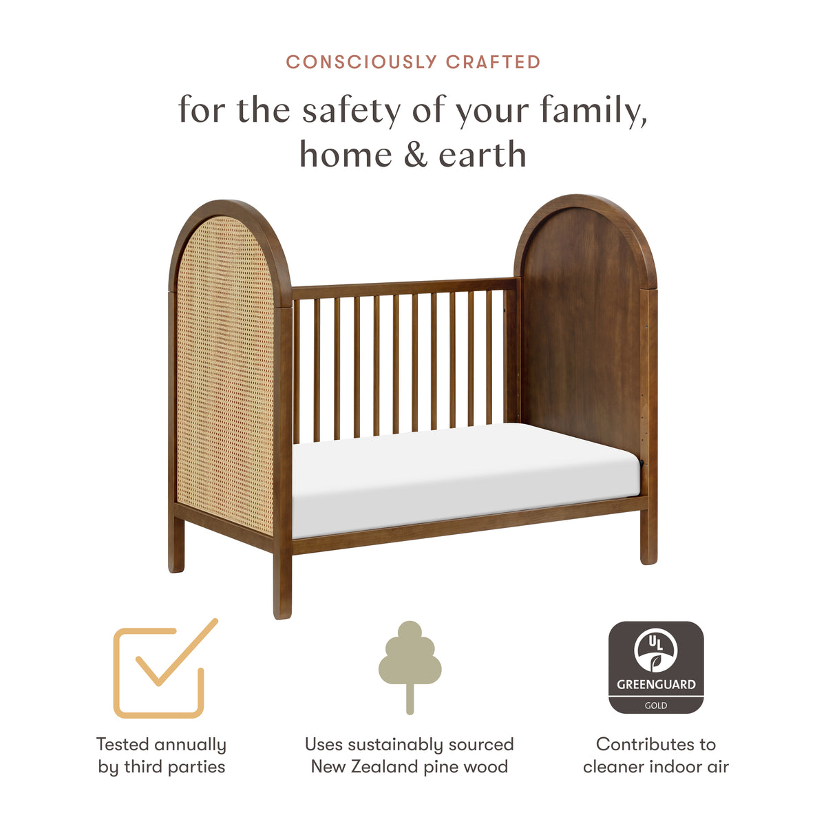 Bondi Cane 3-in-1 Convertible Crib with Toddler Bed Conversion Kit