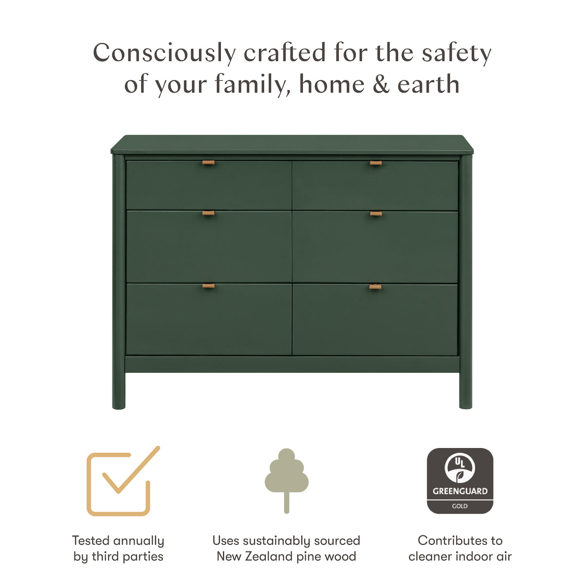 Bondi 6-Drawer Assembled Dresser (48")