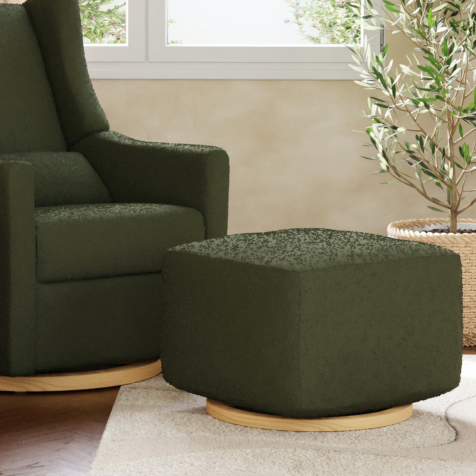 Kiwi Gliding Ottoman | Boucle