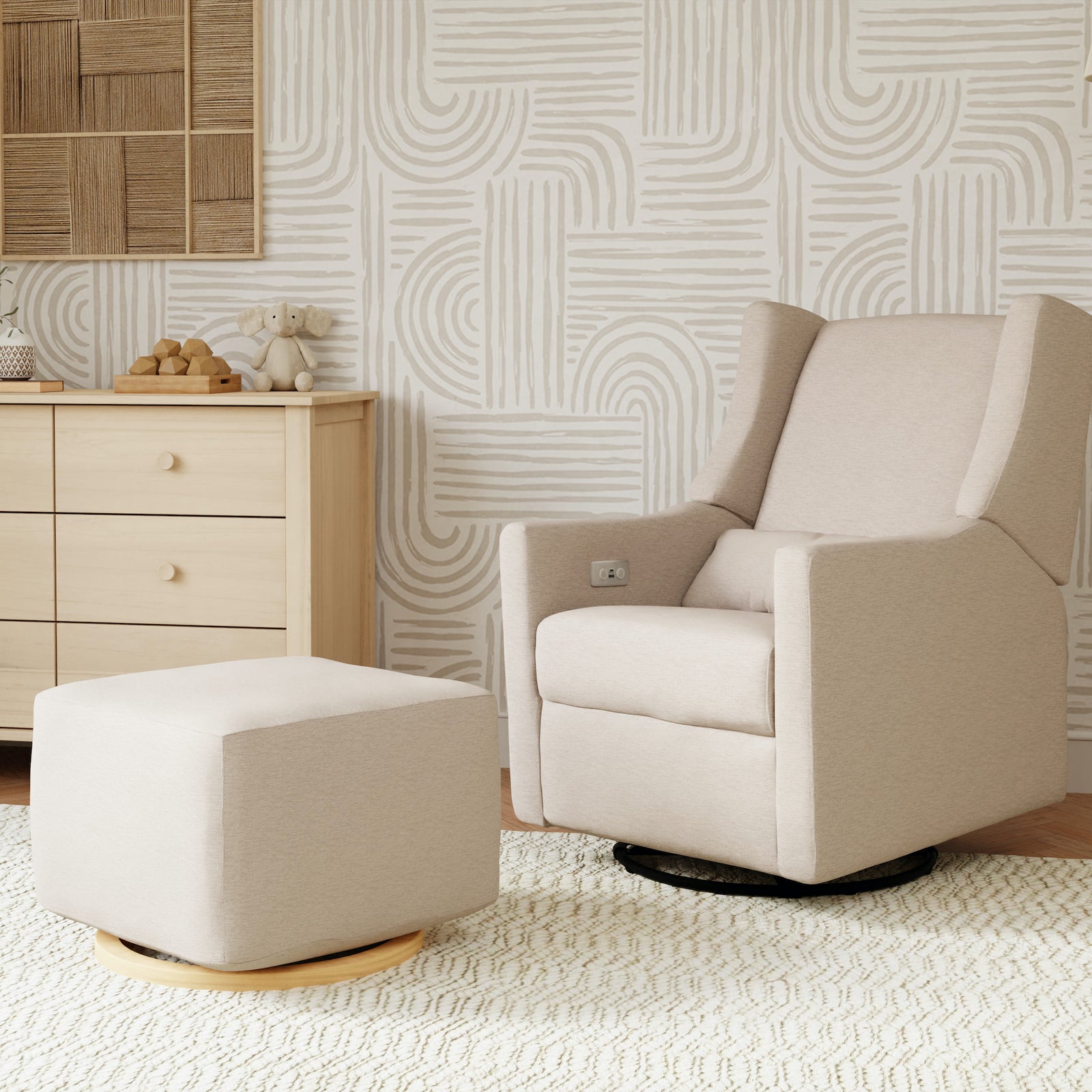 Kiwi Gliding Ottoman | Eco-Performance Fabric