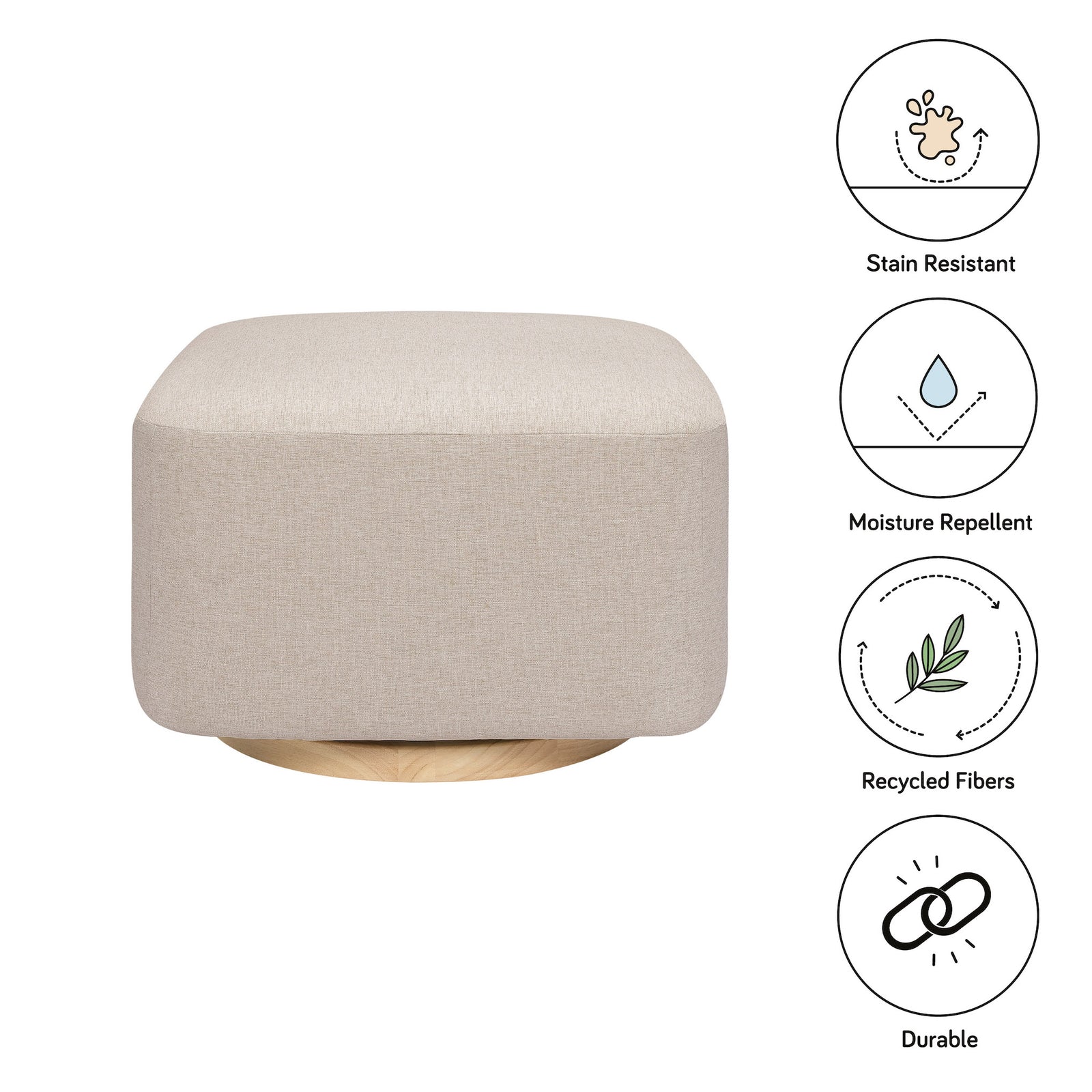 Kiwi Gliding Ottoman | Eco-Performance Fabric