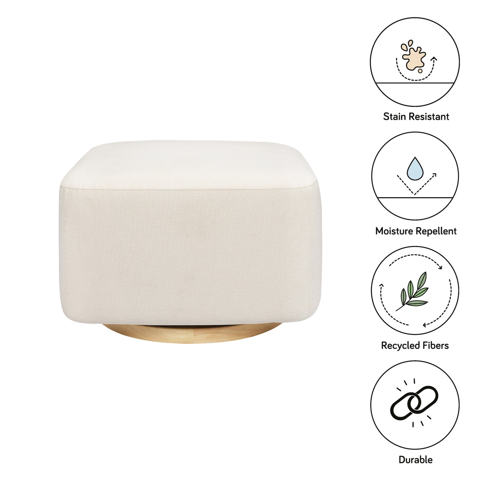 Kiwi Gliding Ottoman | Eco-Performance Fabric