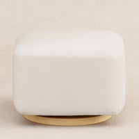 Kiwi Gliding Ottoman in Eco-Performance Fabric - Cream with Light Wood Base