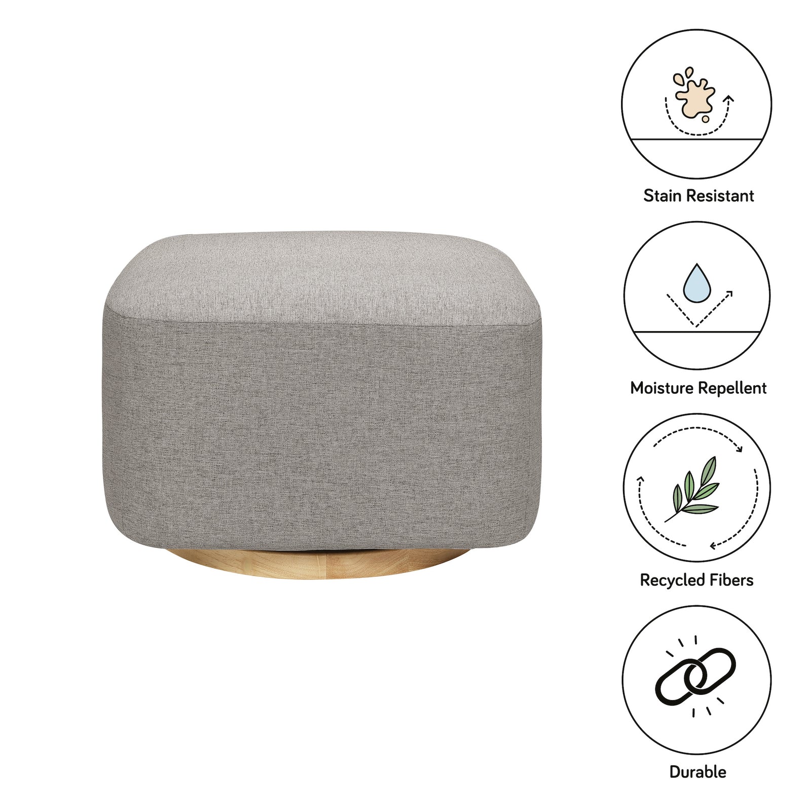 Kiwi Gliding Ottoman | Eco-Performance Fabric