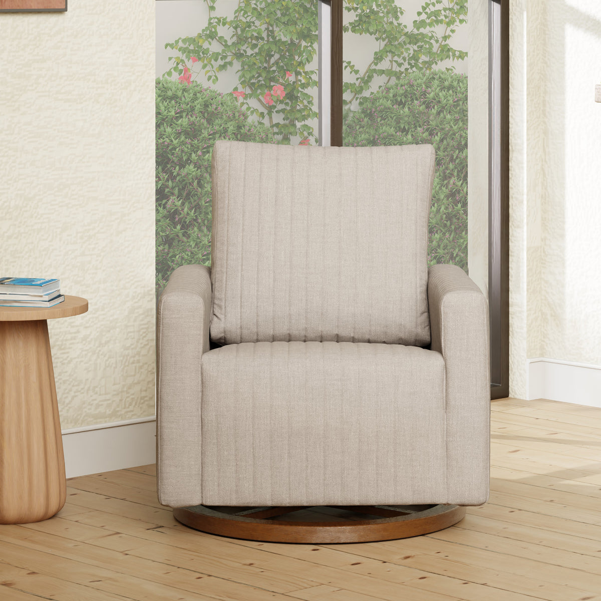 Poe Channeled Swivel Glider in Eco-Performance Fabric