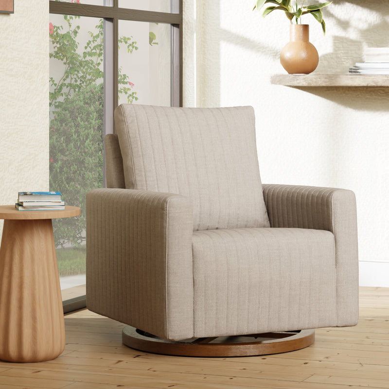 Poe Channeled Swivel Glider in Eco-Performance Fabric