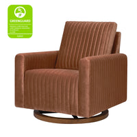 Poe Channeled Swivel Glider in Velvet - Rust