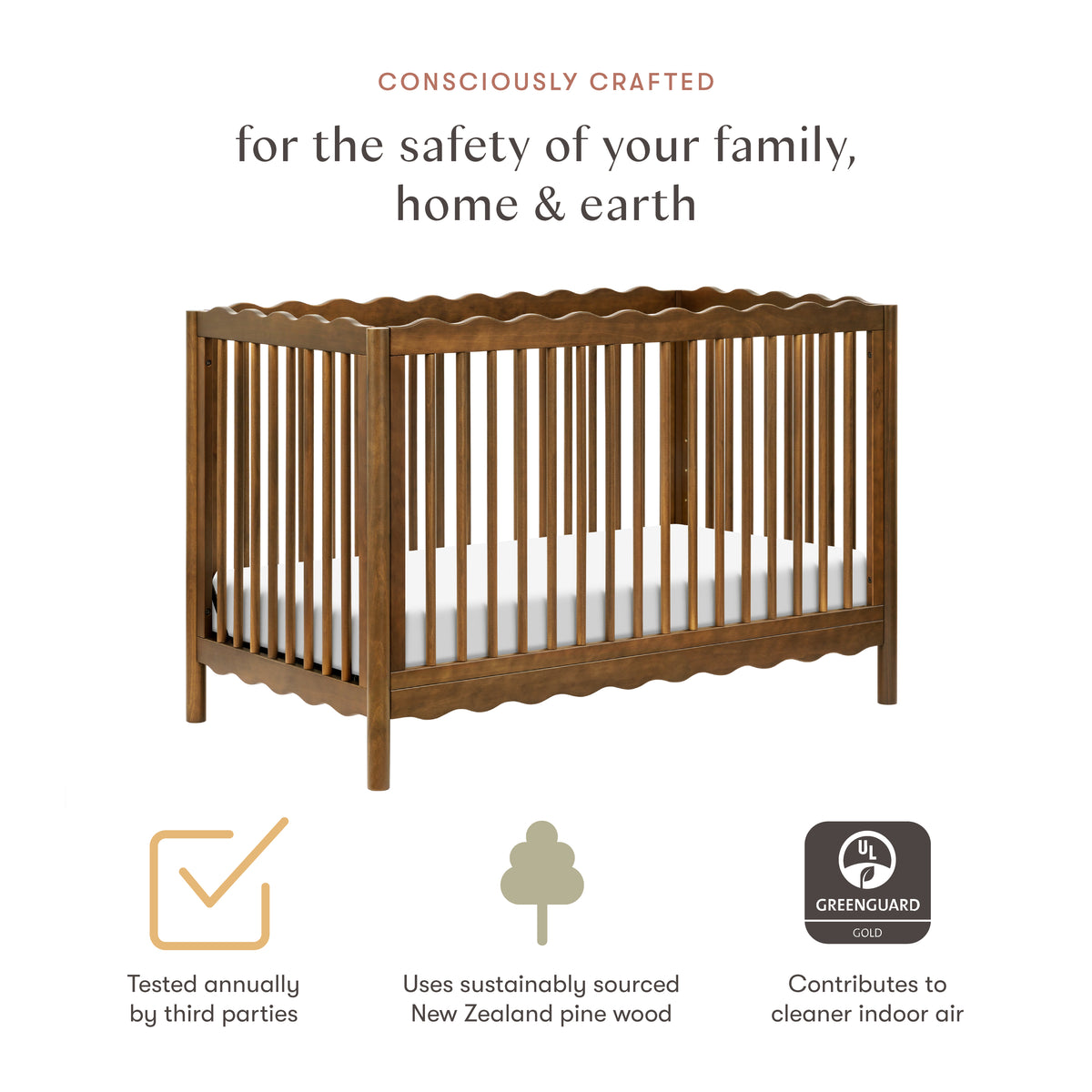 Swell 4-in-1 Convertible Crib with Toddler Bed Conversion Kit