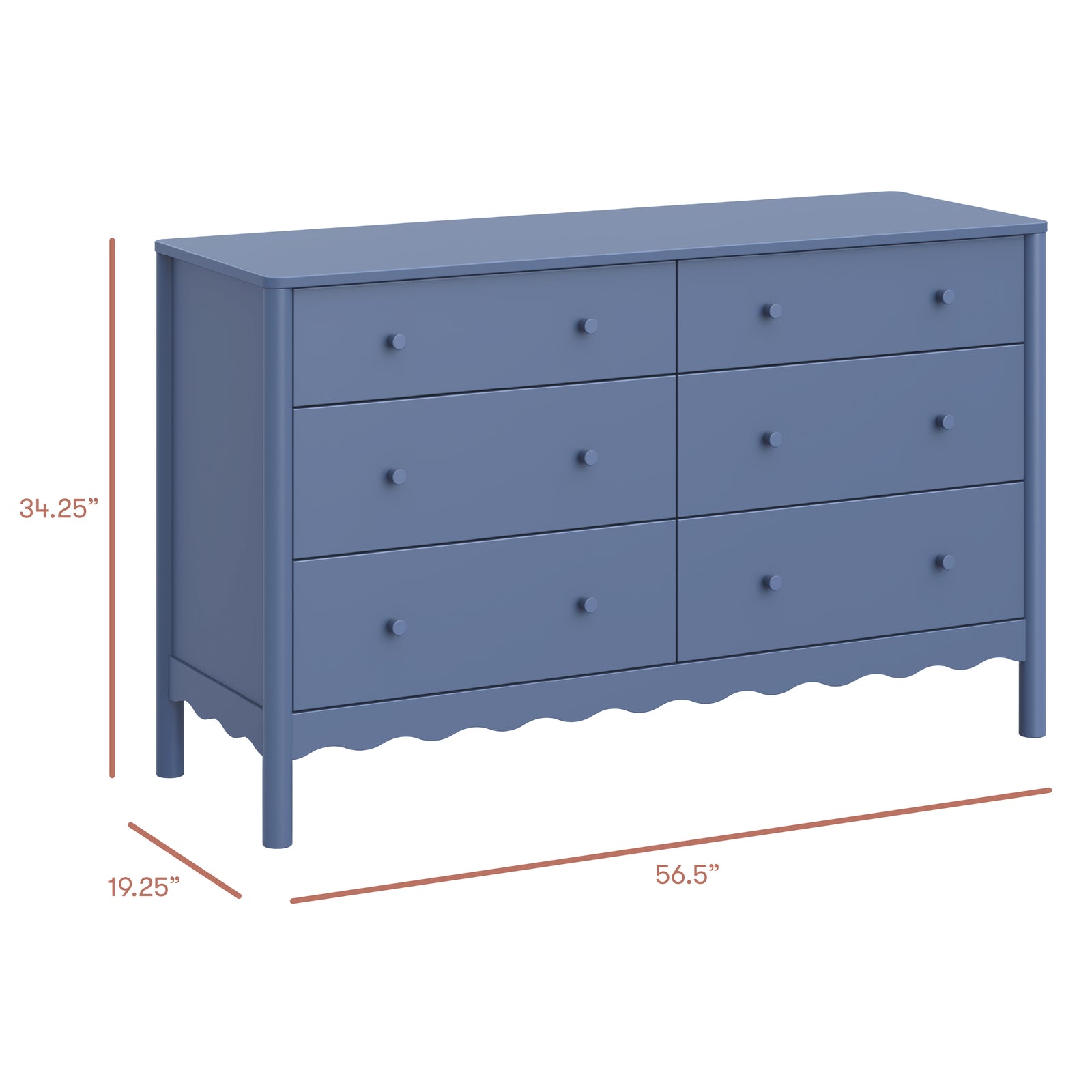 Swell 6-Drawer Wide Assembled Dresser (56")
