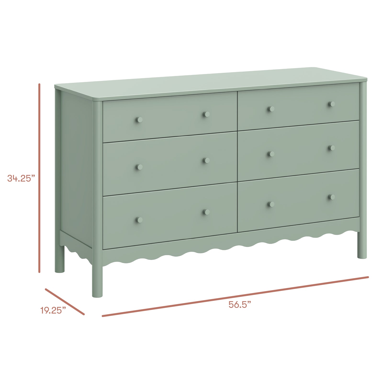Swell 6-Drawer Wide Assembled Dresser (56")