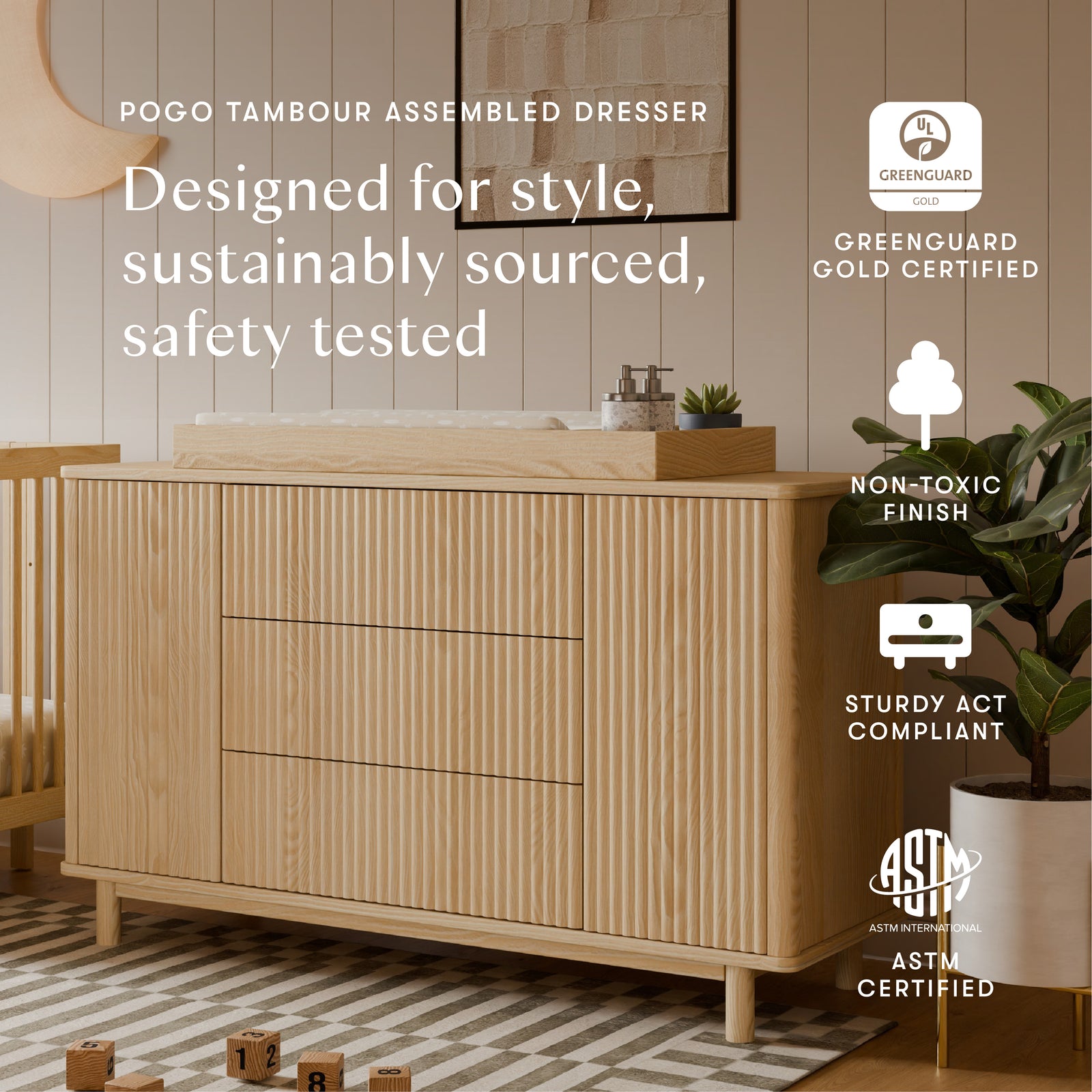 Pogo Tambour Extra Wide Assembled Dresser (58")