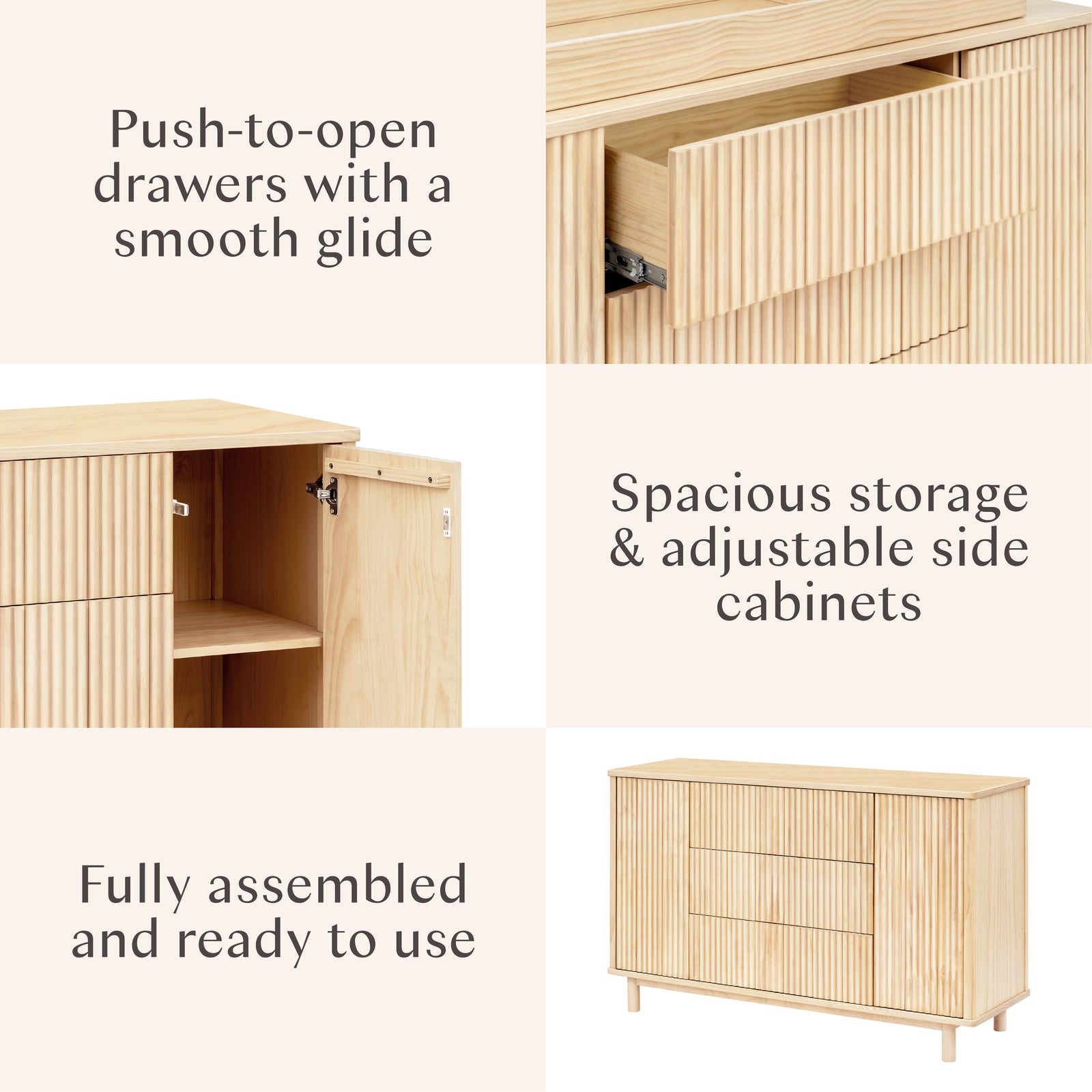 Pogo Tambour Extra Wide Assembled Dresser (58")
