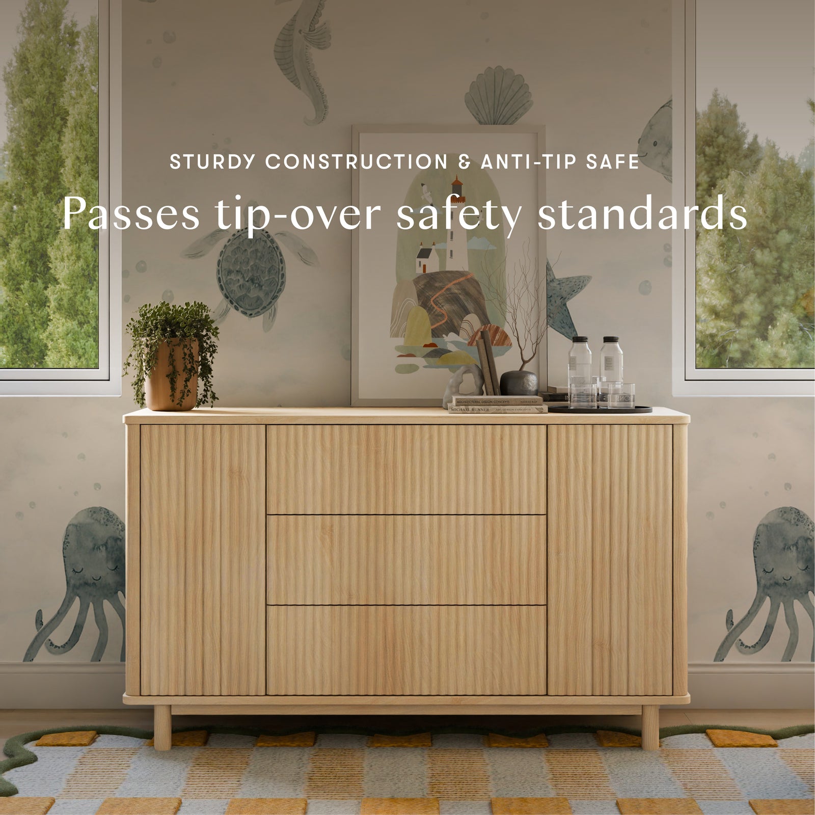 Pogo Tambour Extra Wide Assembled Dresser (58")