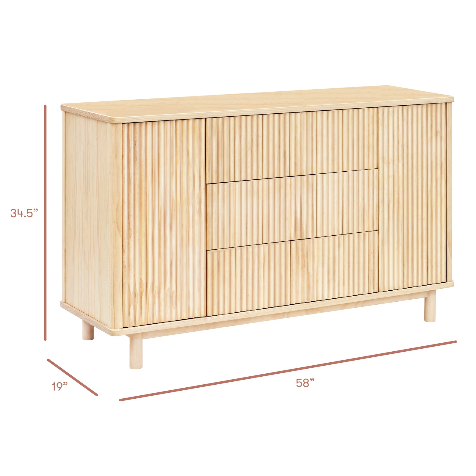 Pogo Tambour Extra Wide Assembled Dresser (58")