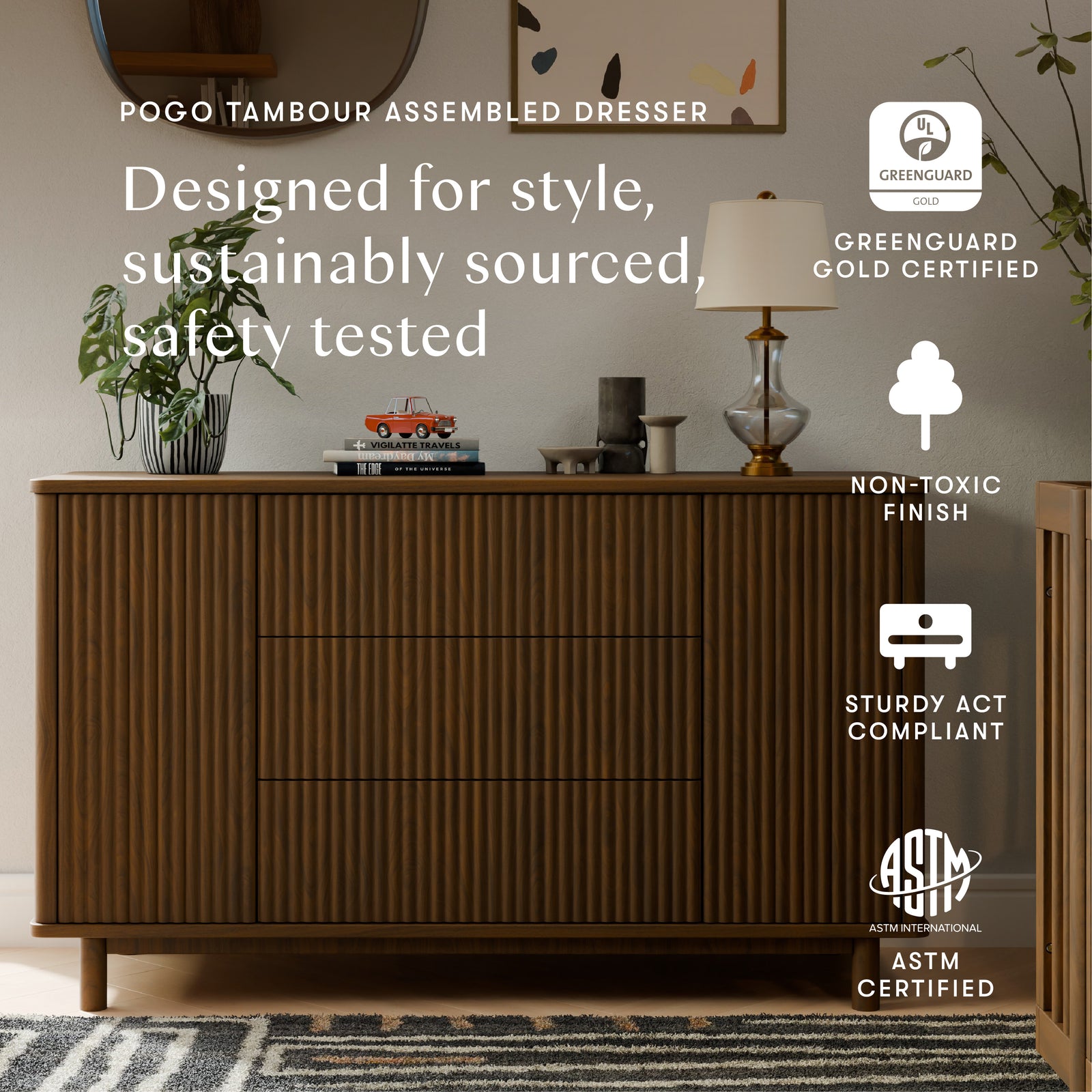 Pogo Tambour Extra Wide Assembled Dresser (58")