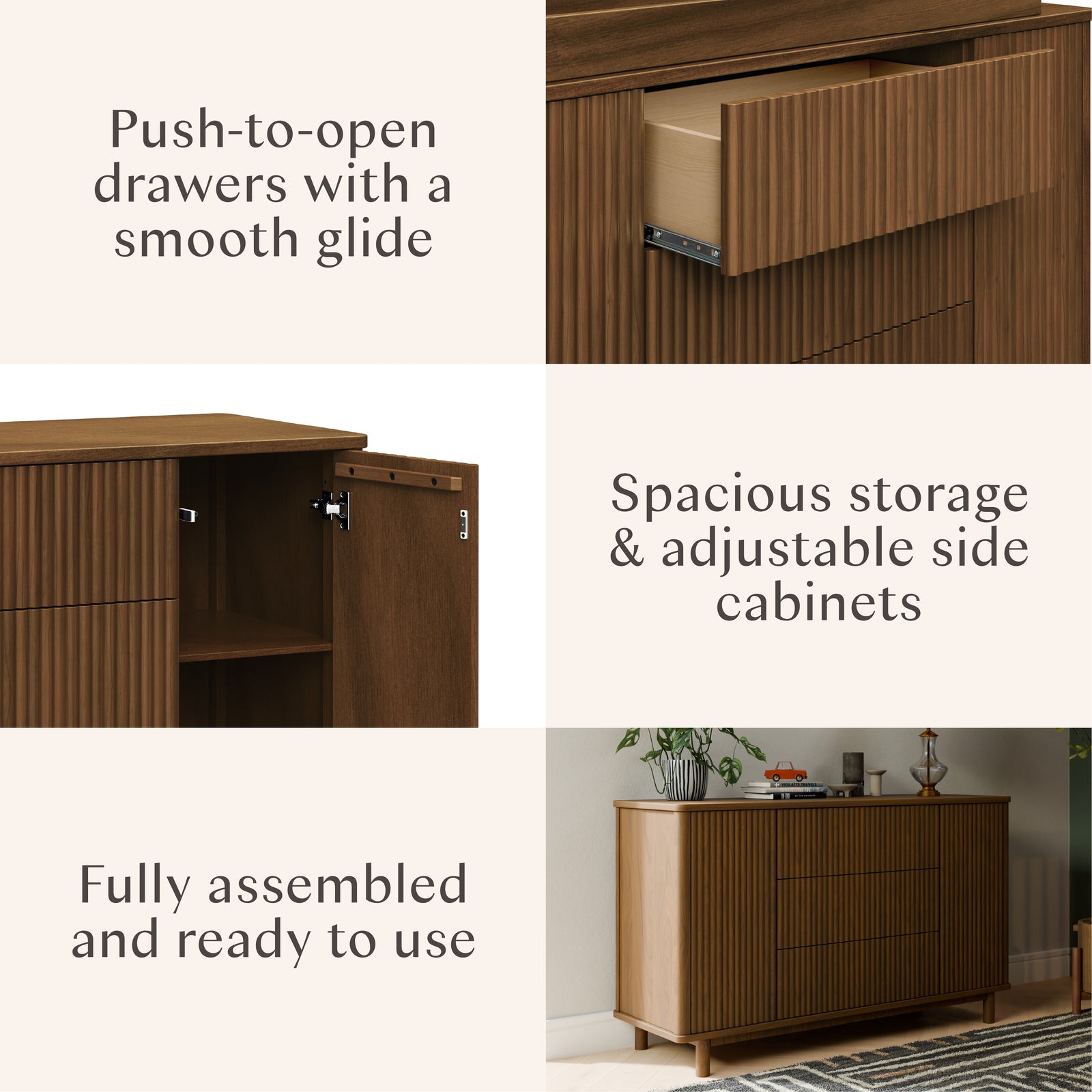 Pogo Tambour Extra Wide Assembled Dresser (58")