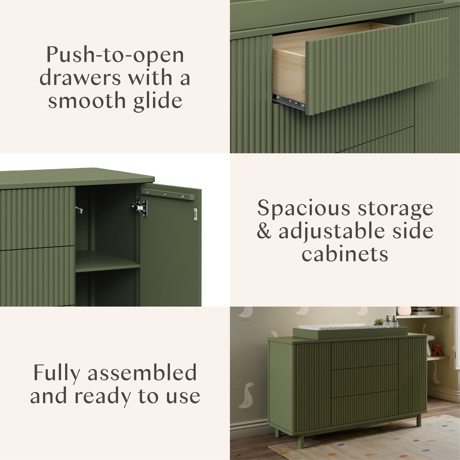 Pogo Tambour Extra Wide Assembled Dresser (58")