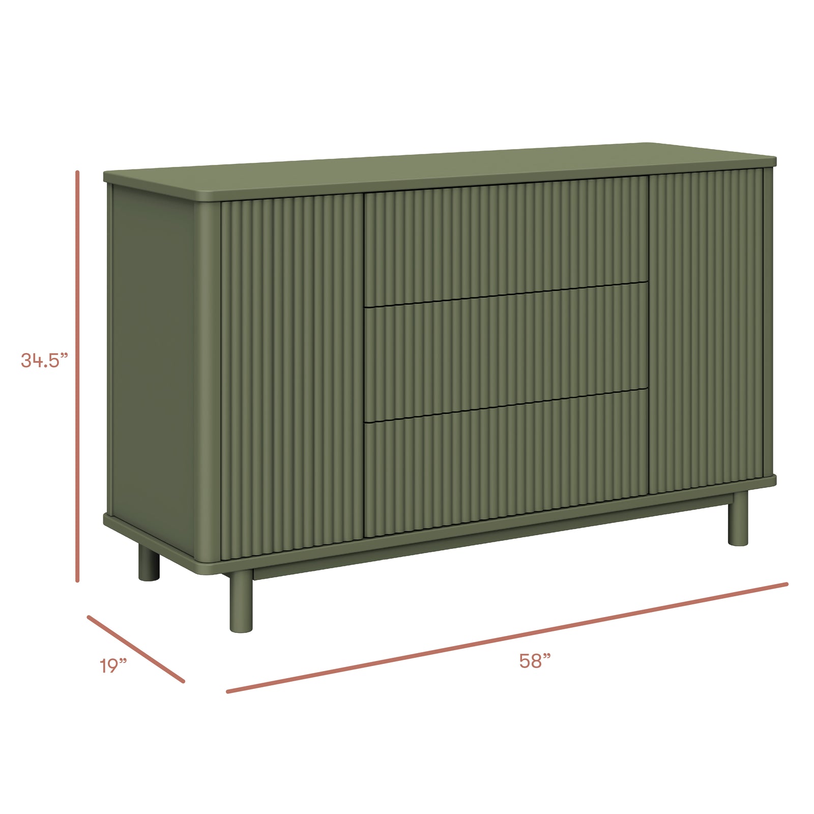 Pogo Tambour Extra Wide Assembled Dresser (58")