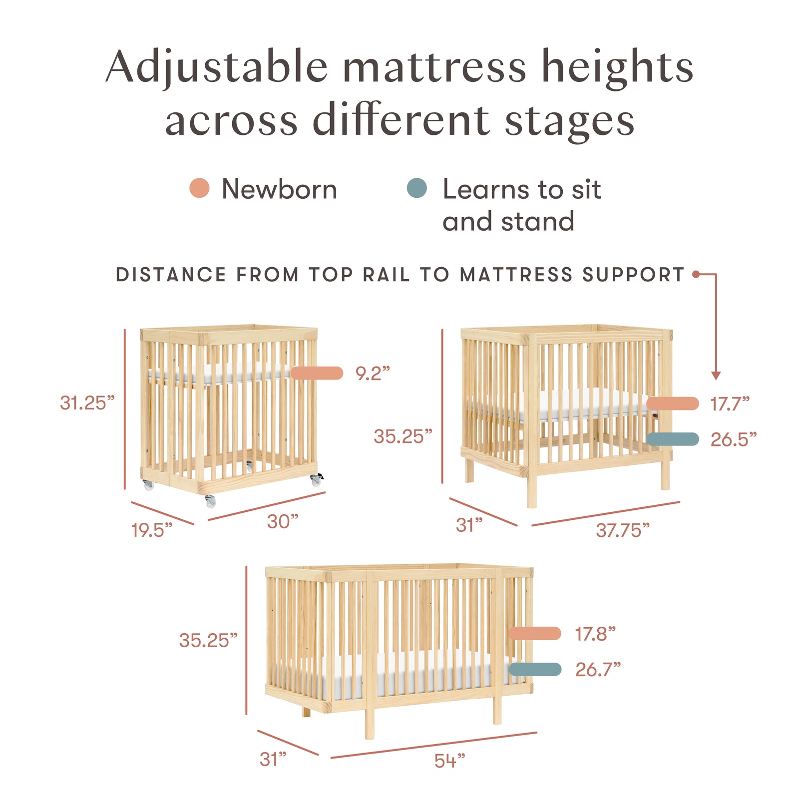 Pogo 8-in-1 Convertible Crib with All-Stages Conversion Kits
