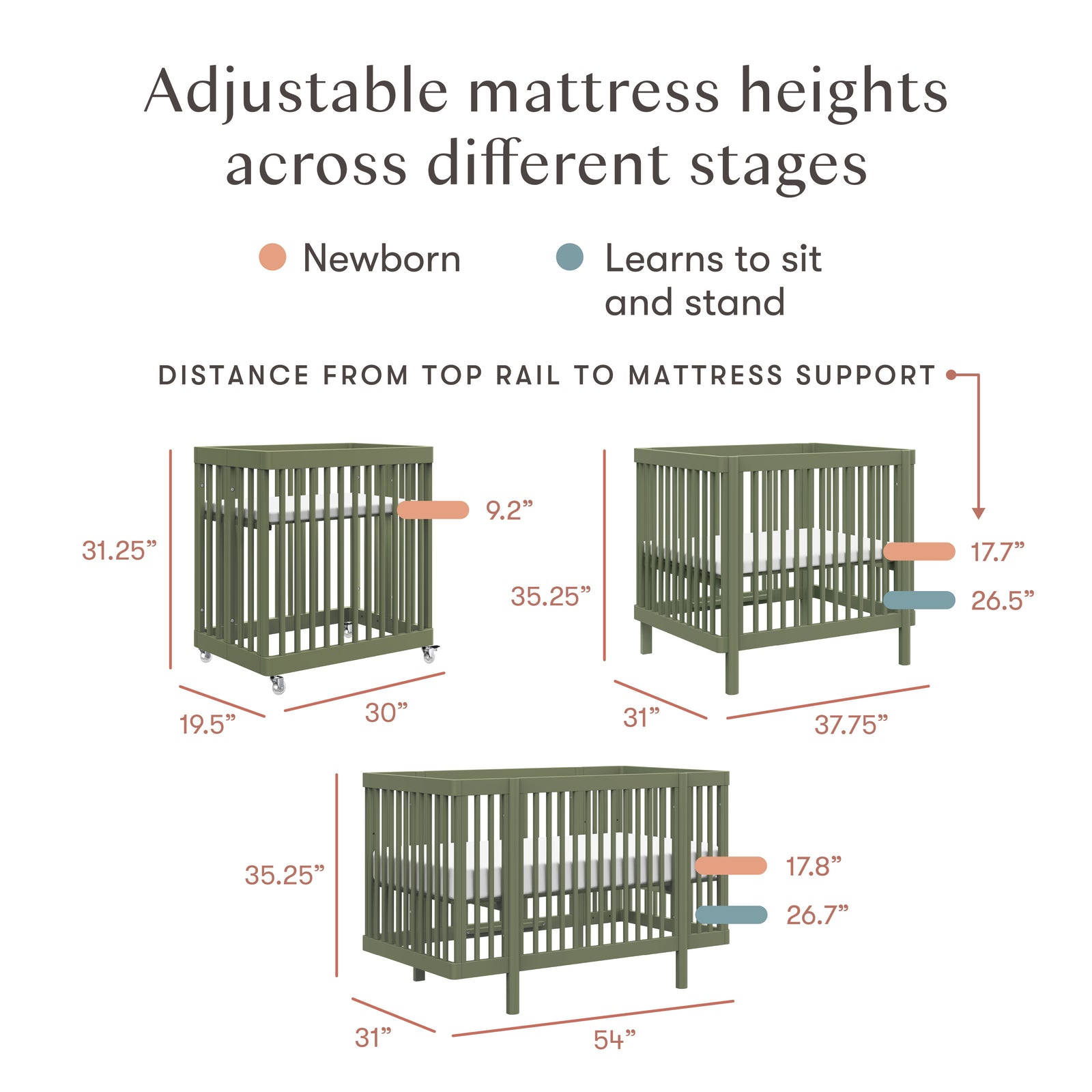 Pogo 8-in-1 Convertible Crib with All-Stages Conversion Kits
