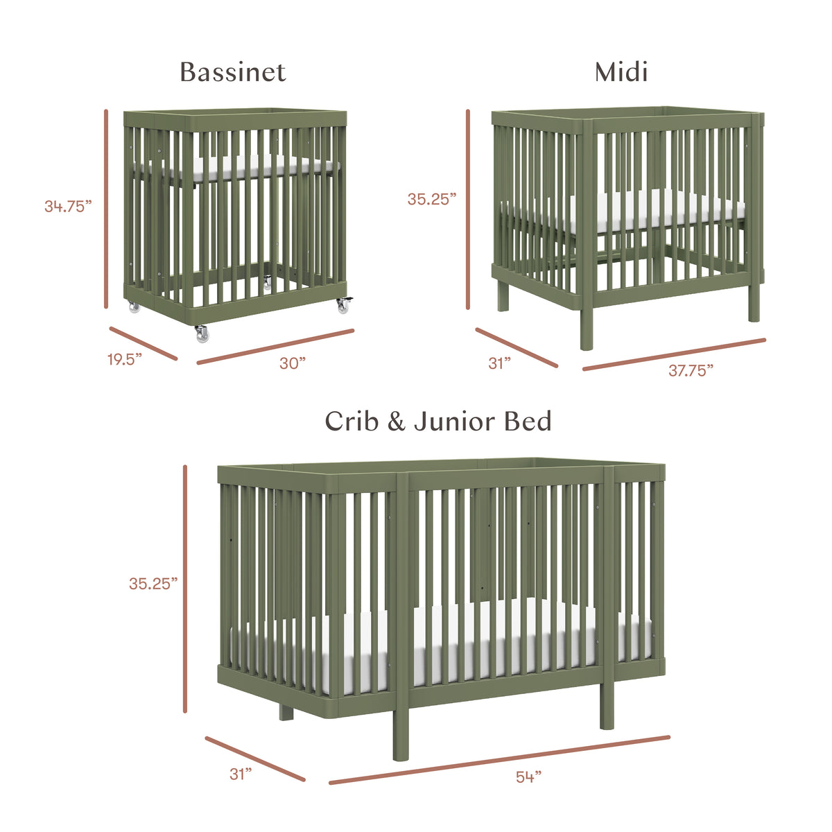 Pogo 8-in-1 Convertible Crib with All-Stages Conversion Kits