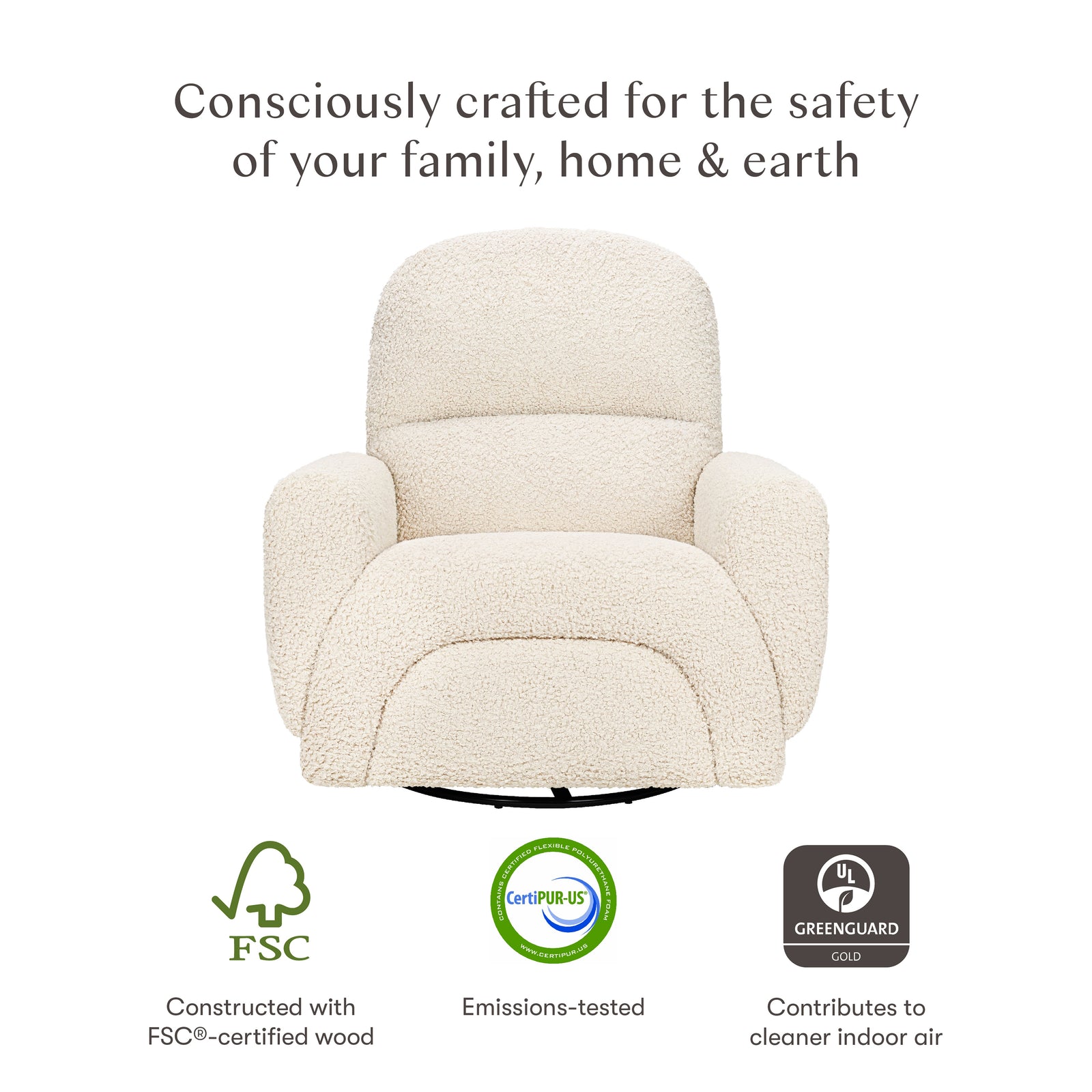 Rainbow Recliner + Swivel Glider | Teddy Loop