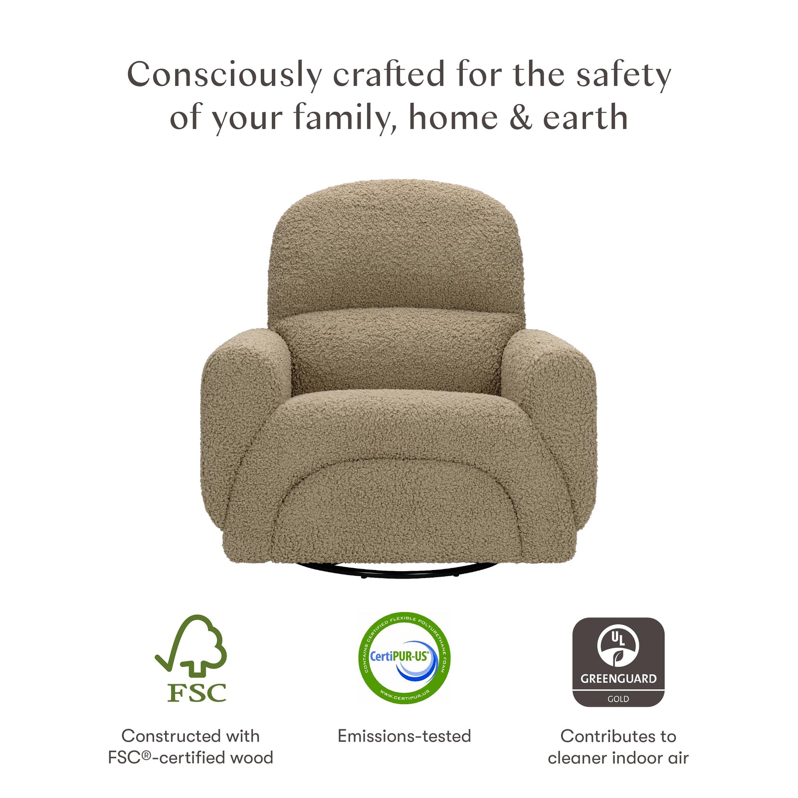 Rainbow Recliner + Swivel Glider | Teddy Loop