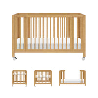 Rolli 9-in-1 Convertible All-Stages Crib with Bassinet + Toddler Bed Conversion Kits