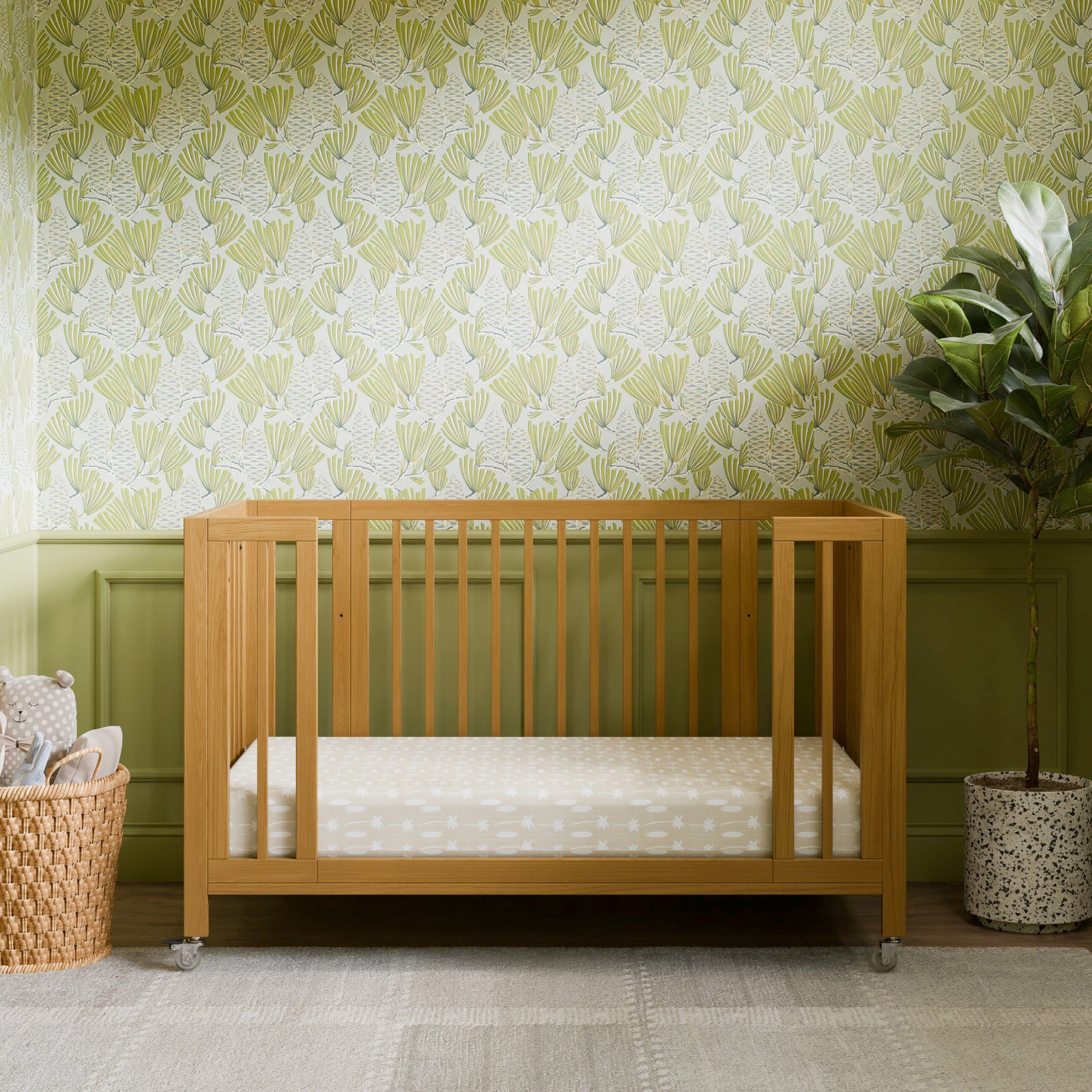 Rolli 9-in-1 Convertible All-Stages Crib with Bassinet + Toddler Bed Conversion Kits
