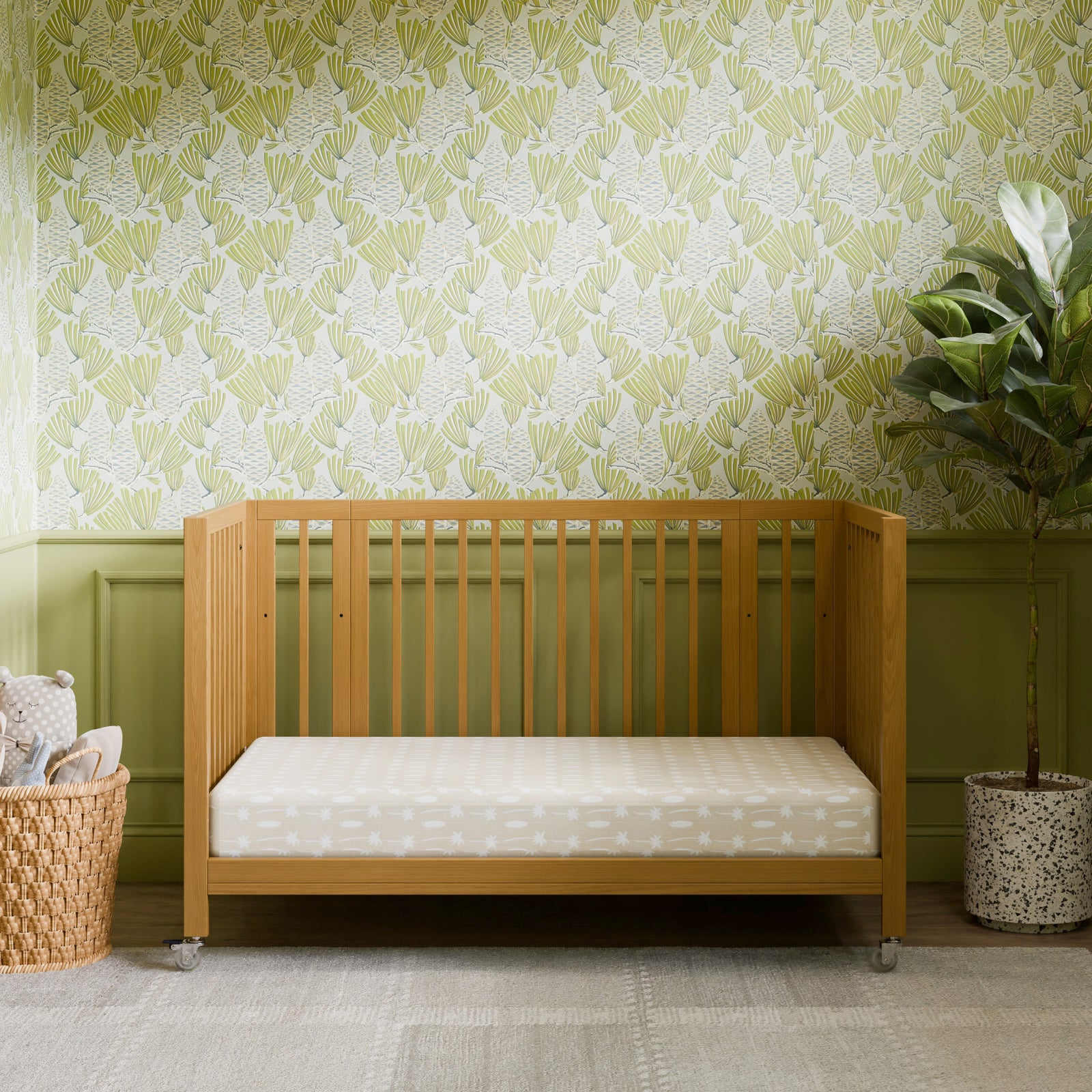 Rolli 9-in-1 Convertible All-Stages Crib with Bassinet + Toddler Bed Conversion Kits
