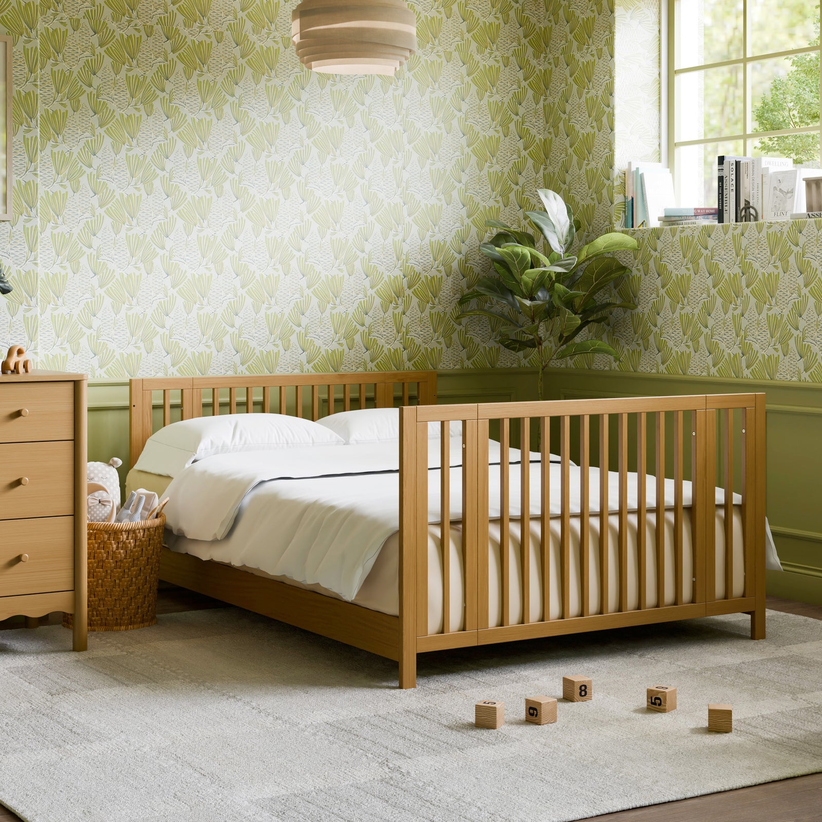 Rolli 9-in-1 Convertible All-Stages Crib with Bassinet + Toddler Bed Conversion Kits