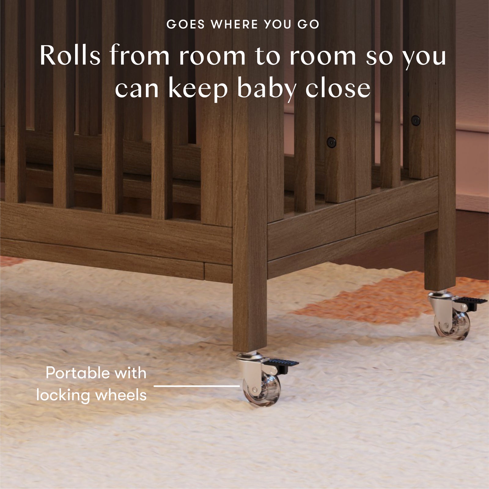 Rolli 9-in-1 Convertible All-Stages Crib with Bassinet + Toddler Bed Conversion Kits