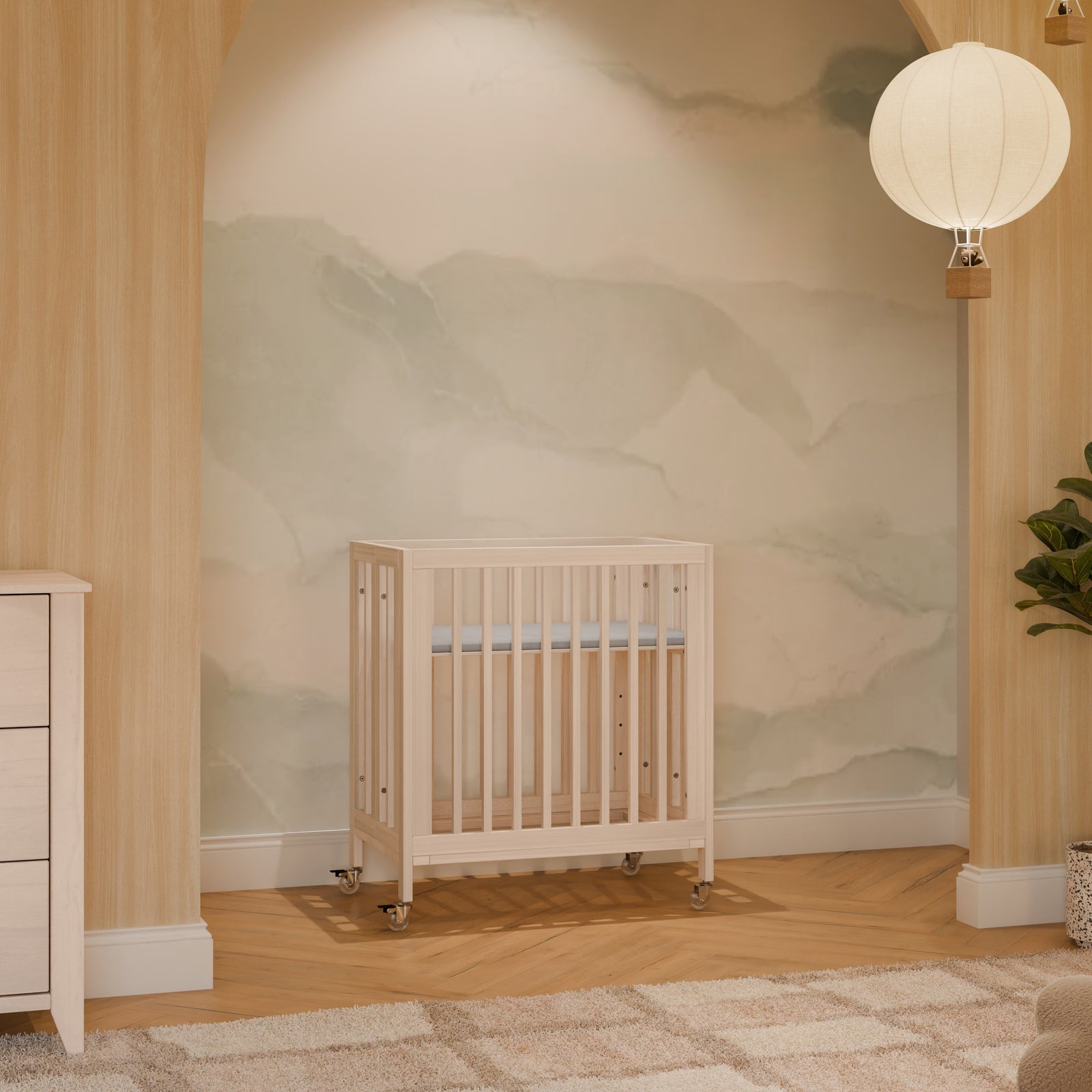 Rolli 9-in-1 Convertible All-Stages Crib with Bassinet + Toddler Bed Conversion Kits