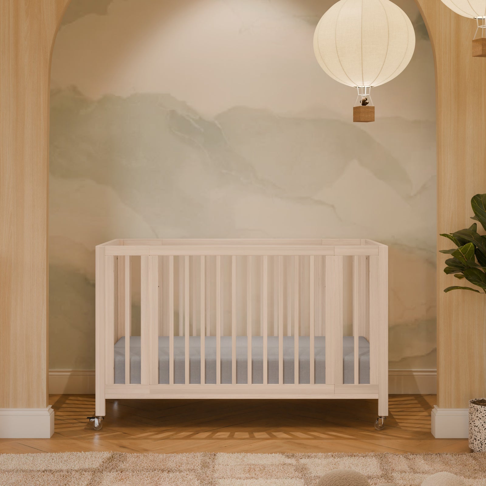 Rolli 9-in-1 Convertible All-Stages Crib with Bassinet + Toddler Bed Conversion Kits