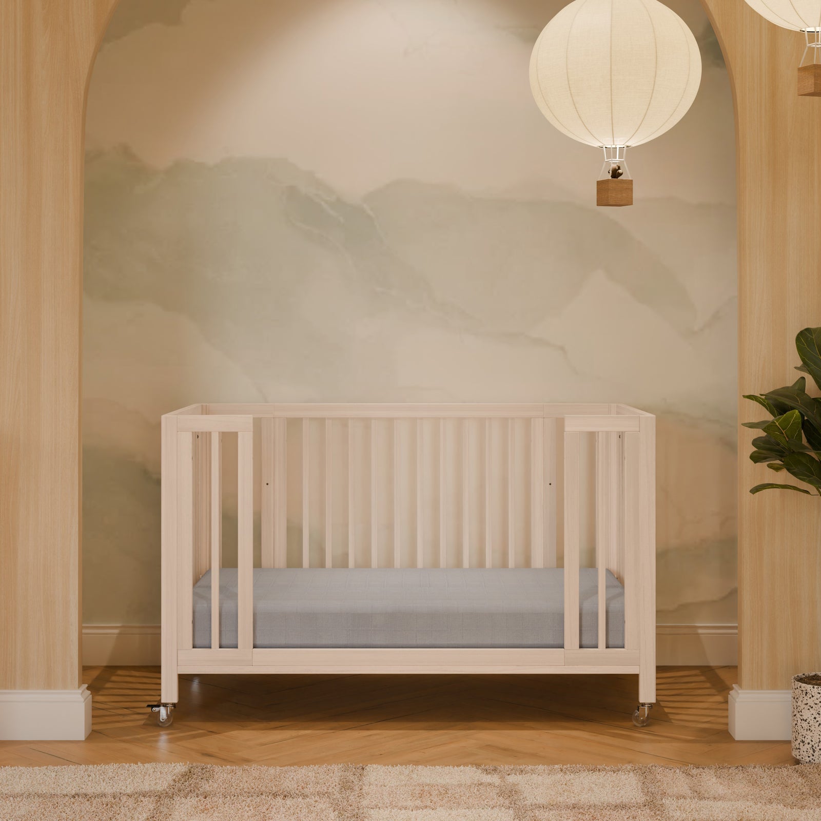 Rolli 9-in-1 Convertible All-Stages Crib with Bassinet + Toddler Bed Conversion Kits
