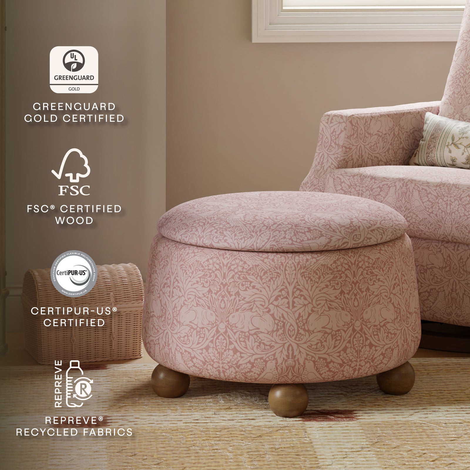Morris & Co. x Namesake Tuffet Storage Ottoman