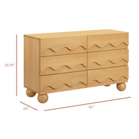 Lido Wave 6-Drawer Wide Assembled Dresser (56")