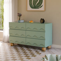 Lido Wave 6-Drawer Wide Assembled Dresser (56")
