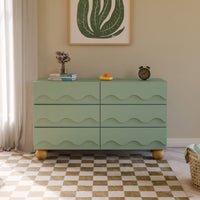 Lido Wave 6-Drawer Wide Assembled Dresser (56")