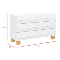 Lido Wave 6-Drawer Wide Assembled Dresser (56")