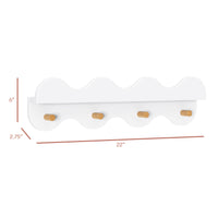 Lido Wave Bookshelf with Hooks