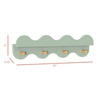 Lido Wave Bookshelf with Hooks