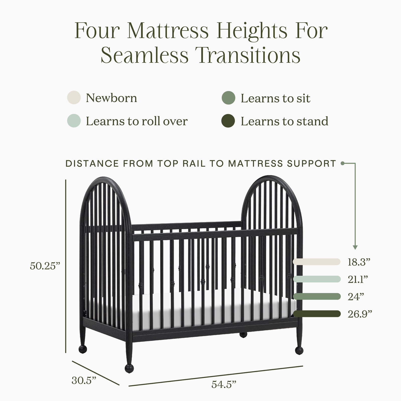 Alouette 3-in-1 Convertible Spindle Crib
