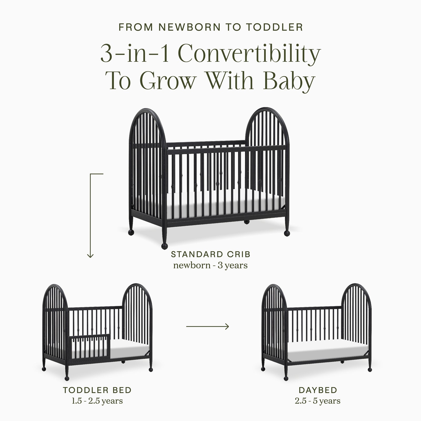 Alouette 3-in-1 Convertible Spindle Crib