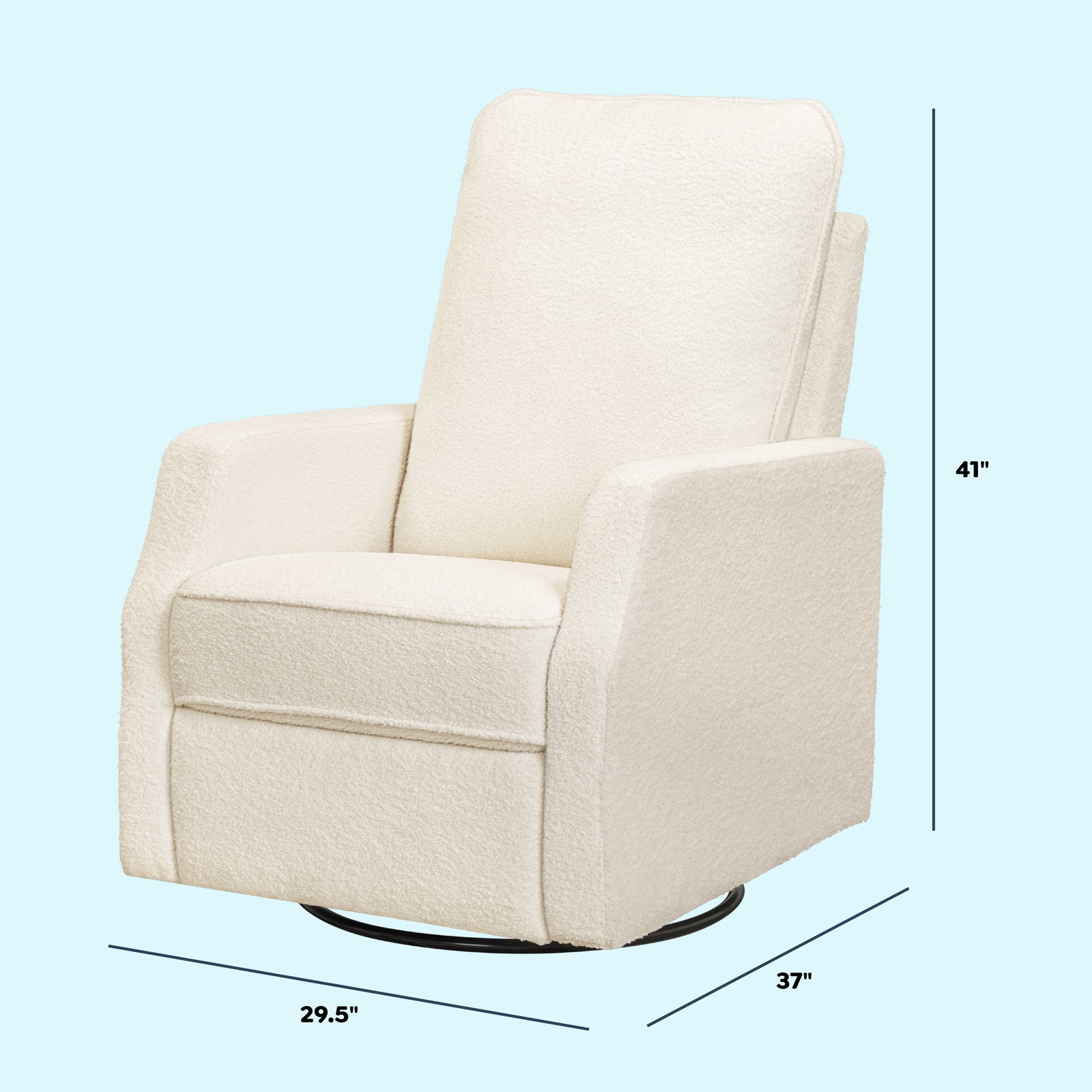 Lucas Pillowback Swivel Recliner | Boucle