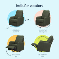 Lucas Pillowback Swivel Recliner | Boucle