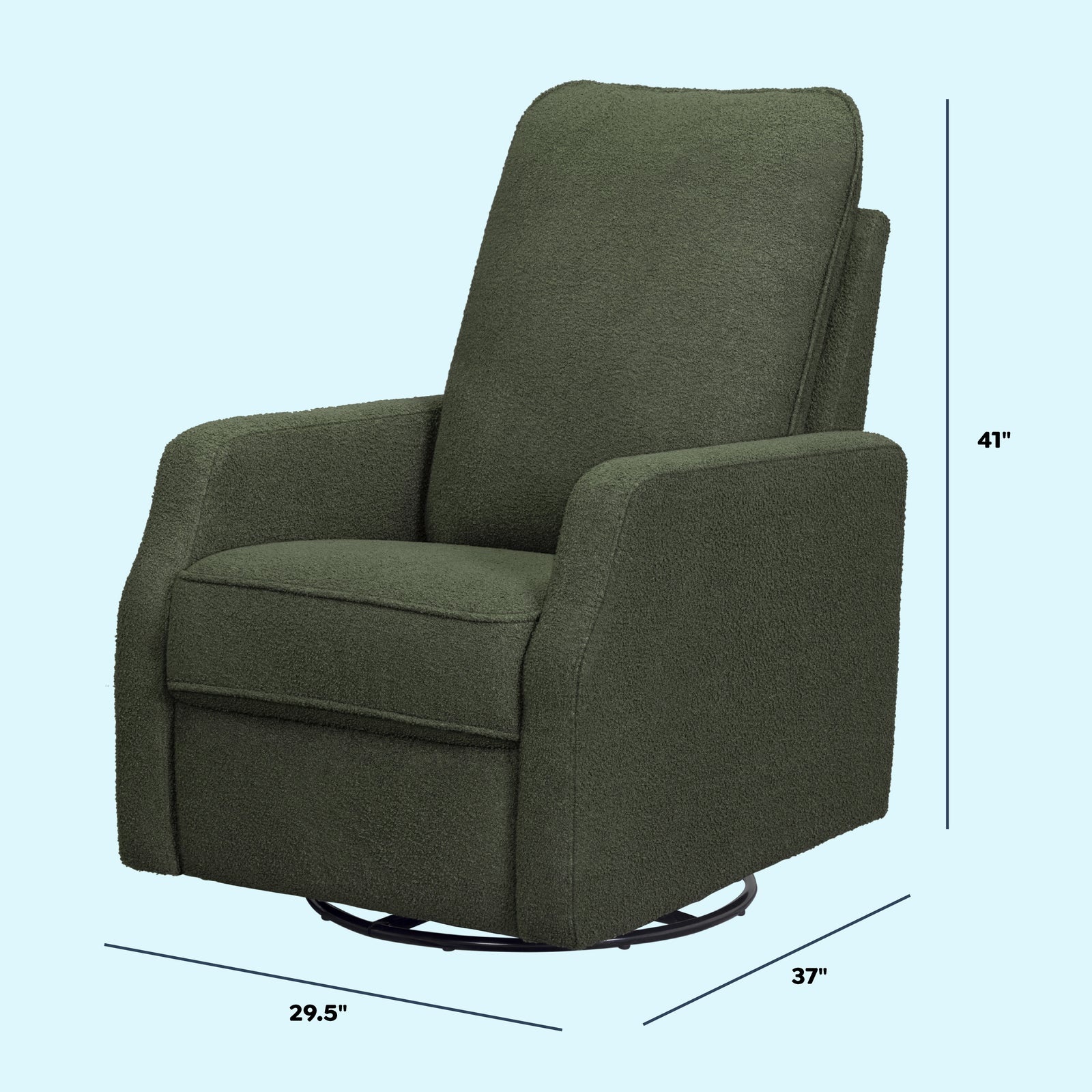 Lucas Pillowback Swivel Recliner | Boucle