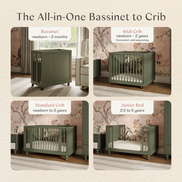 Astre All-Stages® 8-in-1 Crib with Bassinet + Toddler Bed Kits by Nate Berkus