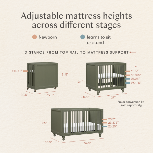 Astre All-Stages® 8-in-1 Crib with Bassinet + Toddler Bed Kits by Nate Berkus