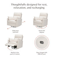 Nori Electronic Recliner + Swivel Glider with USB Port